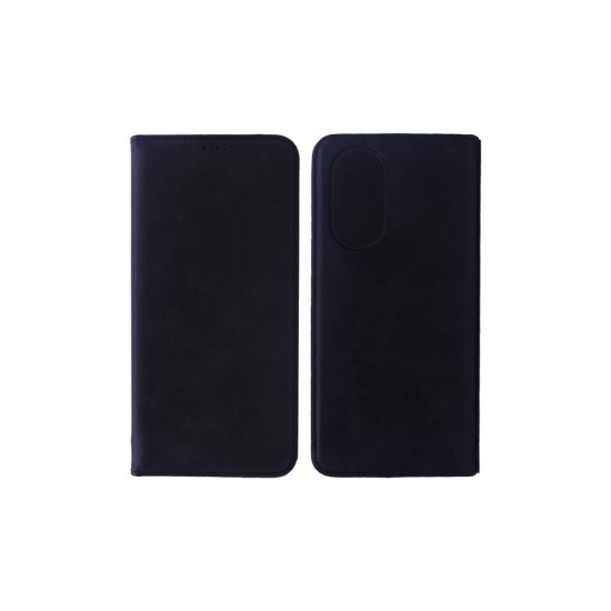 Capa Flip de Couro com Bolso Interno para Oppo A58 4G Preto